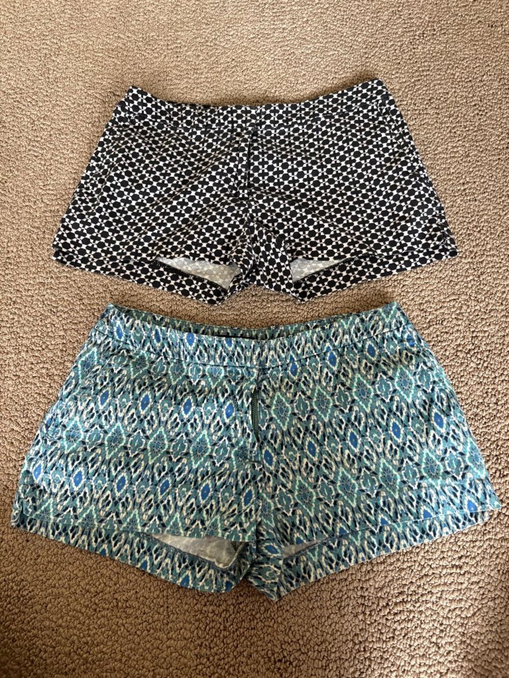H&M Cotton Abstract Print Tailored Shorts — Size 6 — Bundle of 2